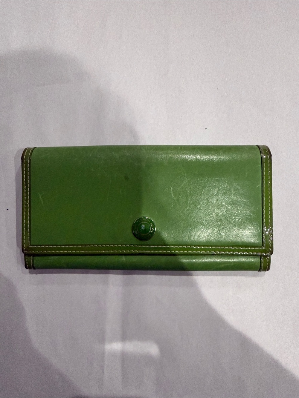 Vintage Coach Green Leather Trifold Wallet - Picture 1 of 3